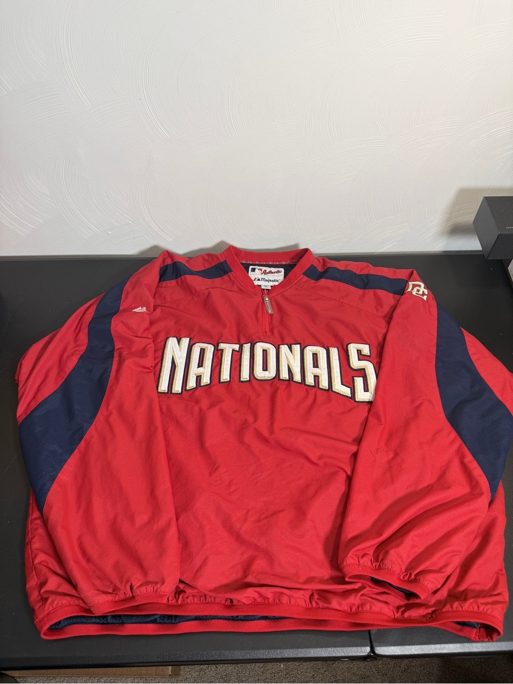 Washington Nationals Majestic Authentic Baseball 1/4 Zip Pullover Jacket XX